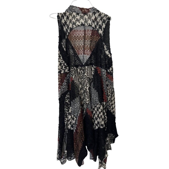 Artsy Boho Kimono Over Piece Mixed Material Witchy Completer Piece Size Large - Picture 4 of 12